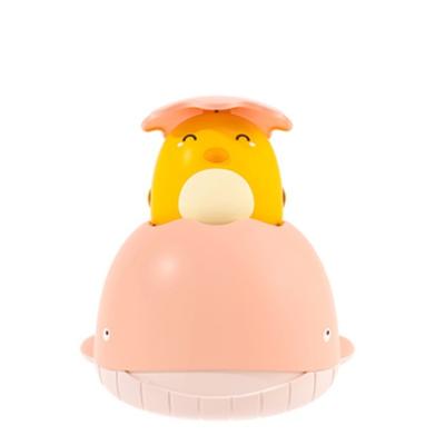 China Bath Toy New Arrival Fantasy Whale Pink Children's Bathroom Shower Head Buoyancy Set With Water Cartoon Chicken Sprinkler Toy for sale