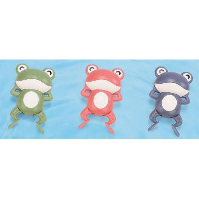 China Bath Toy New Product ABS Water Toys Frog Green Blue Red Baby Playing Water Cartoon Wind-up Animal Toy for sale