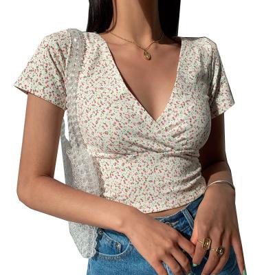 China Best Selling Compressed T-shirt Woman V-Neck Women Short Sleeve Short Sleeve Set Women for sale