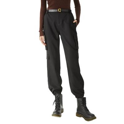 China Hot Selling Anti-Wrinkle Safety Multiple Pockets Polyester Spandex Woman Casual Cargo Pants for sale