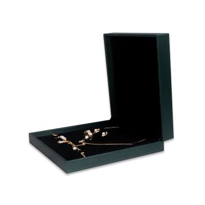 China Custom Luxury Luxury PU Leather Elegant Box Plastic Jewelry Box Packaging Set Ring Necklace Earring Bracelet Jewelry for sale