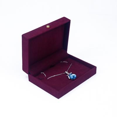 China Wholesale Plastic Purple Suede Velvet Logo Custom Jewelry Packaging Necklace Box for sale