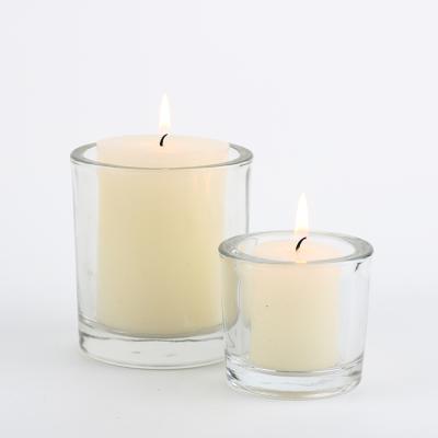 China Europen Glass Classic Transparent Round Shape Empty Candle Jars Holder Cup for sale