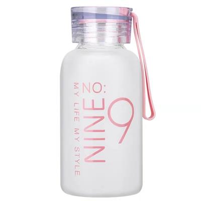 China Milk INS Same Paragraph Selling Digital Cup Body Frosted Glass Outer Water Bottle for sale