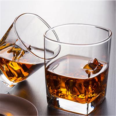 China Factory direct stocked lead free square whiskey wine glass 195ml 295ml 340ml for sale