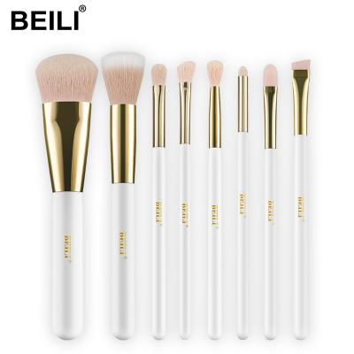 China BEILI Soft Sweeps Pink Makeup 8PCS Set Brush Professional Cosmetic Beauty Tools Powder Dotting Golden Makeup Set Brush for sale