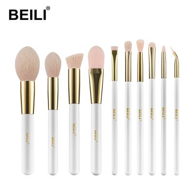 China BEILI Soft High Quality Luxury Customize Makeup Brush Handle Makeup Brush Set Brush White Wooden Pink Synthetic Hair Wholesale Wholesale for sale