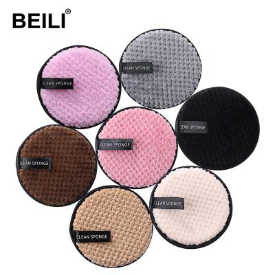 China Remove Reusable BEILI Makeup Remover Pads Cloths Microfiber Make Up Removal Pad Sponge Remover Cleaning Tool Make Up Pad Brush for sale