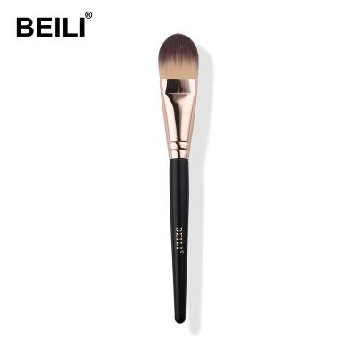 China Basic High Quality Black Blue Brush Flat Brush BEILI Makeup Vegan Simple Synthetic Hair Logo Customized One for sale