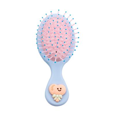 China Factory Sale Soft Synthetic Rose Vegan Mini Massage Comb Wooden Hair Handle Hair Brush for sale