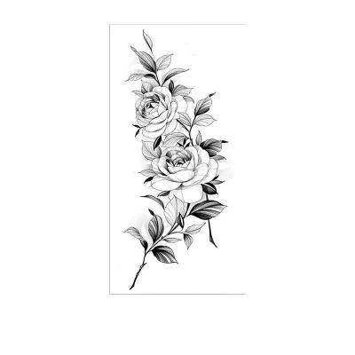 China Temporary Waterproof Body Art Arm Sketch Tattoo Stickers 3D Tattoos Flowers Temporary Tattoos Stickers For Women And Girls for sale