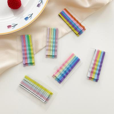 China Korean Colorful Simple Hair Pin Set Hair Accessories Bobby Pin Women Hair Clip Environmentally Friendly Wholesale Central Institute of Statistics for sale