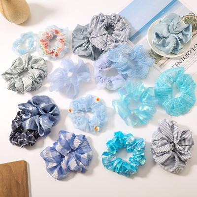 China Bright Gift Popular High Quality Pure Color Fashion Satin Scrunchies Hair Ties Beautiful for sale