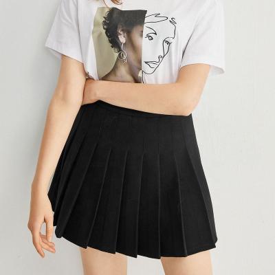 China Sustainable High Waisted Pleated Skater Women Girls Tennis Uniform A-Line Skirts With Shorts Lining for sale