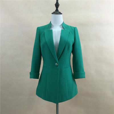 China New Fashion Blazers Ladies Breathable Women Roll Up Sleeve Blazer Suit for sale