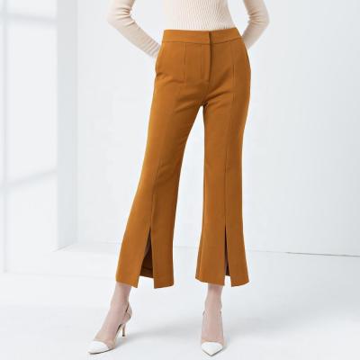 China Anti-pilling Exquisite Flare Leg Slim Semi Formal Pants For Women Loose Office Fit Trousers for sale