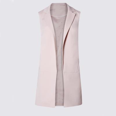 China Autumn Winter Women Stone Sleeveless Breathable Blazer Crepe Jacket Open Wholesale for sale