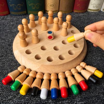 China Kids Anywhere Montessori Memory Match Stick Chess Puzzle Game Educational Wooden Party Game Learning Color Sensory Toys For Kids for sale