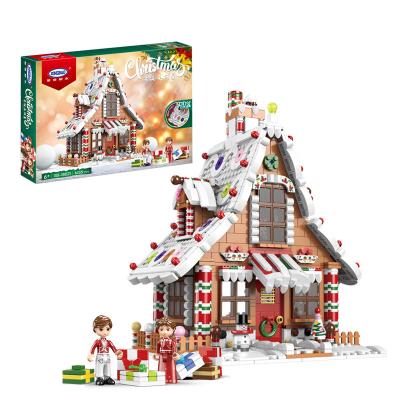 China Anywhere Newer Christmas Santa Claus And The Reindeer Building Block Gingerbread House Music Box Christmas Toys For Kids Xmax Gift for sale