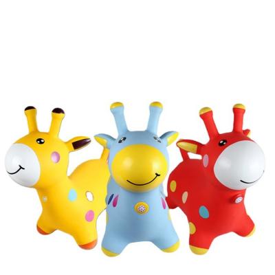 China Toy Inflatable Bouncy Giraffe Hopper inflatable for toddlers kids bouncy animal hopping toys with music box for sale