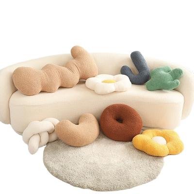 China Anywhere Hot Selling New Design Ins Flower Cushion Home Sofa Cushion Cactus Pillow Sleeping Donut Pillow For Home Decoration for sale