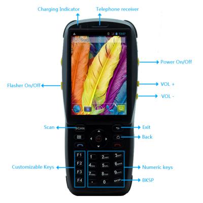 China Hand Held PDA Rfid Reader Portable Data Collector Barcode Gprs Bluetooth for sale