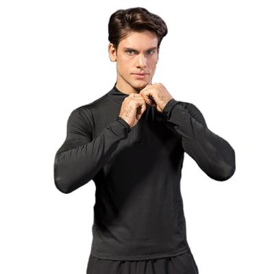 China QUICK DRY Men's Autumn And Winter Fitness Sports Jacket Long Sleeves Running Training Round Collar Jacket Half Zipper Stretch for sale