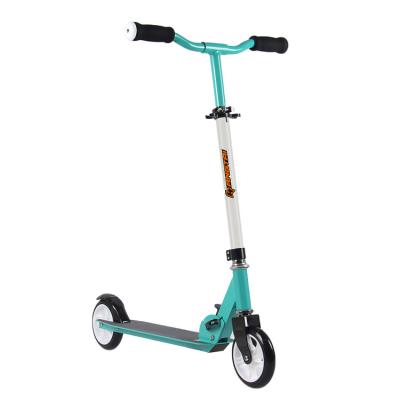 China PU 2 Wheel Aluminum Steel Kick Scooter 145mm Youth Children Half Foldable Scooter Half for sale