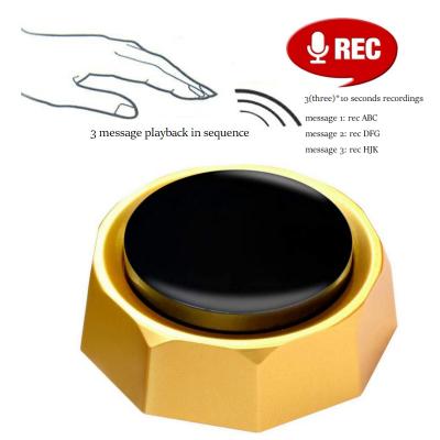 China DIY gift RIBOSY 3 message recording button, record 3 (three) 10 second messages, push to get 3 recordings in order for sale