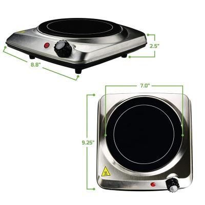 China High quality single hot plate infrared cooktops single cooker 1200W household stainless steel electric stove for sale