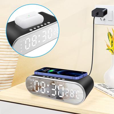 China Support 2021 Fast New Products Charging Hot Sale On Amazon 3 In 1 Fast Qi Wireless Charger With LED Digital Display Alarm Clock for sale