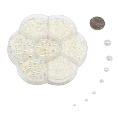 China Hot Selling 2800pcs Accessories Semicircle Boxed Multi-size AB Imitation Pearl Accessories For Headwear DIY Accessories for sale