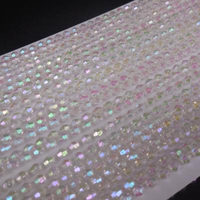 China DIY Shining Small 3mm Cut Beads Faceted Beads AB Transparent Color Shiny Plastic Beads For Jewelry Decoration for sale