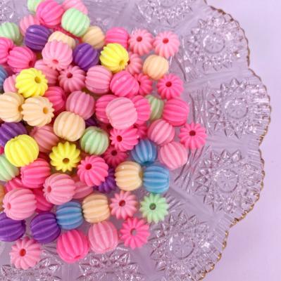 China Jewelry Making Hot Sale Pumpkin Shape Plastic Beads Loose Spacer Beads Candy Color Beads For Handmade Diy Bracelet Accessories for sale