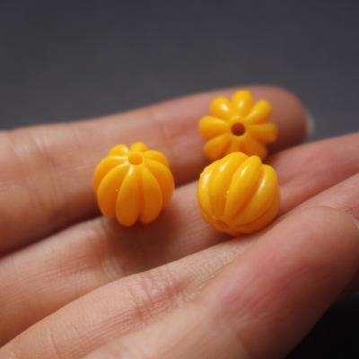 China Jewelry Making 10mm Artificial Coral Beads Pumpkin Beads Yellow Color For Jewelry &DIY for sale