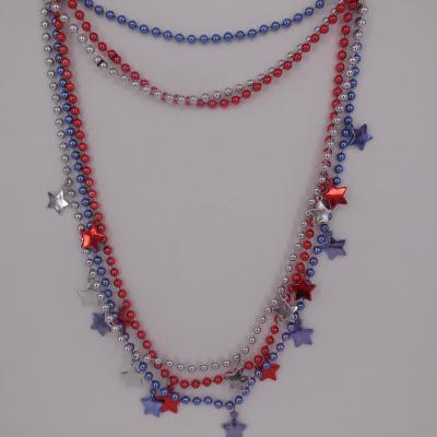 China DIY CRAFT Hot Selling Star Shape Beads Plastic Star Necklace Beads For National Day Party for sale