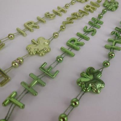 China Jewelry Making Hot Sale Green LUCK Plastic Beads IRISH Letters Bead Necklace For Irish Festival for sale