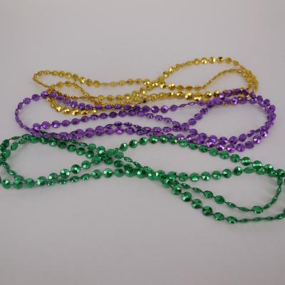 China DIY CRAFT Factory Price Mardi Gras Beads Faceted Shape Plastic Necklace Beads For Mardi Gras Party for sale