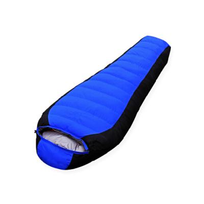 China Outdoor Adult Winter 190X75X45cm Duck Down Camping Sleeping Bag Wholesale Cold Weather Sleep Bag Mommy for sale