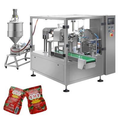 China High Speed ​​Full Automatic Food Doypack Spout Package Tomato Sauce Pouch Liquid Packing Machine for sale