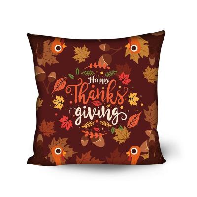 China Anti-static Polyester Fiber Thanksgiving Theme Material Pattern Printing Household Supplies Without Core Square Pillow Case for sale