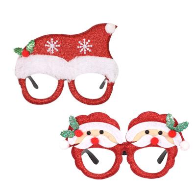 China Eco-friendly Red Christmas Glass Fashion Newest Christmas Decorations Unisex Snowman Glasses for sale