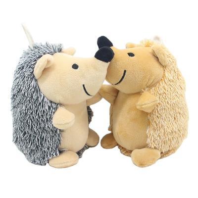 China Hot Selling Sustainable Pet Puzzle Chewing Toy Cartoon Plush Hedgehog Dog Squeaky Toy for sale