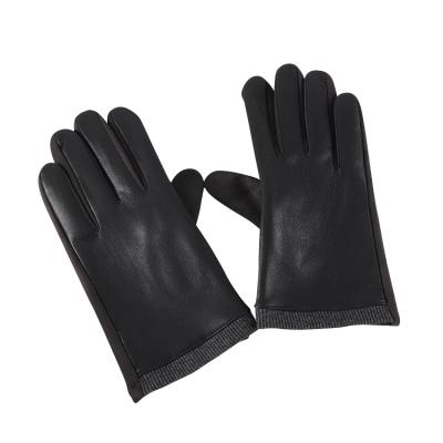 China Soft Leather Factory wholesale soft leather 30% pu 70% polyester men leather gloves for sale