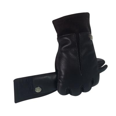 China Soft Leather Factory direct supply spring autumn winter men 30% pu 70% polyester leather gloves Accept custom order for sale