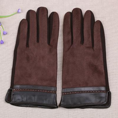 China Soft Leather Men's AB suede and velvet anti-cold touch screen riding and driving outdoor thickened non-slip suede for warmth for sale