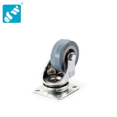 China Slient 2 in. blue gray artificial rubber. Diameter Gray PP Swivel Plate Small Caster Wheels for sale