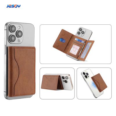 Cina Billfold Luxury Flip Magnetic Leather Wallet Magsafe 6 Card Holder Stand per iPhone in vendita