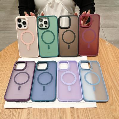 China Soft TPU Magnetic Phone Case Translucent Pc Back Magsafe Cover For IPhone 16 Pro Max for sale