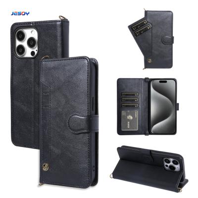 China PU Leather Phone Case Wallet Stand Card Holder For IPhone14 15 16 Pro Max for sale